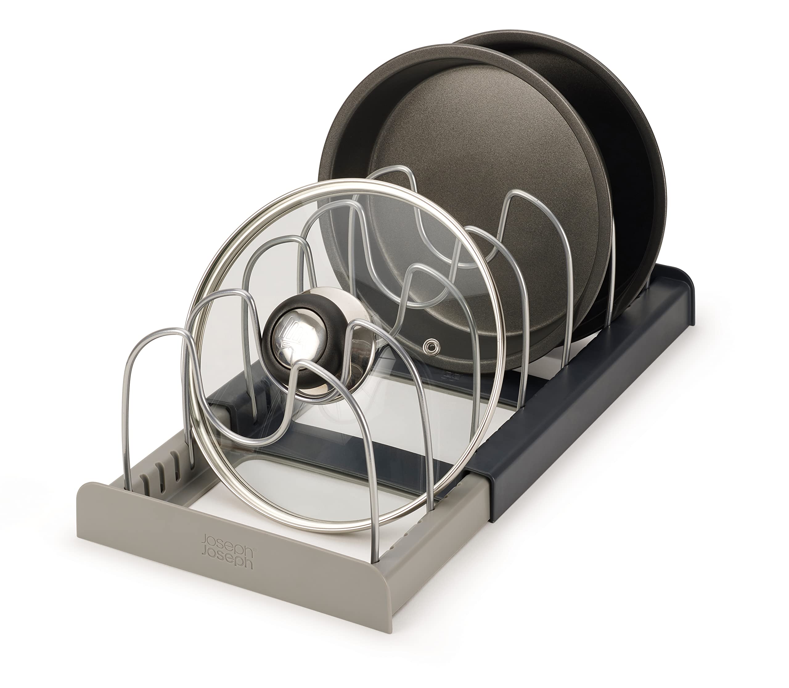 joseph-joseph-erweiterbarer-organizer-f-r-6-deckel-oder-pfannen-grau-verstellbar image 1