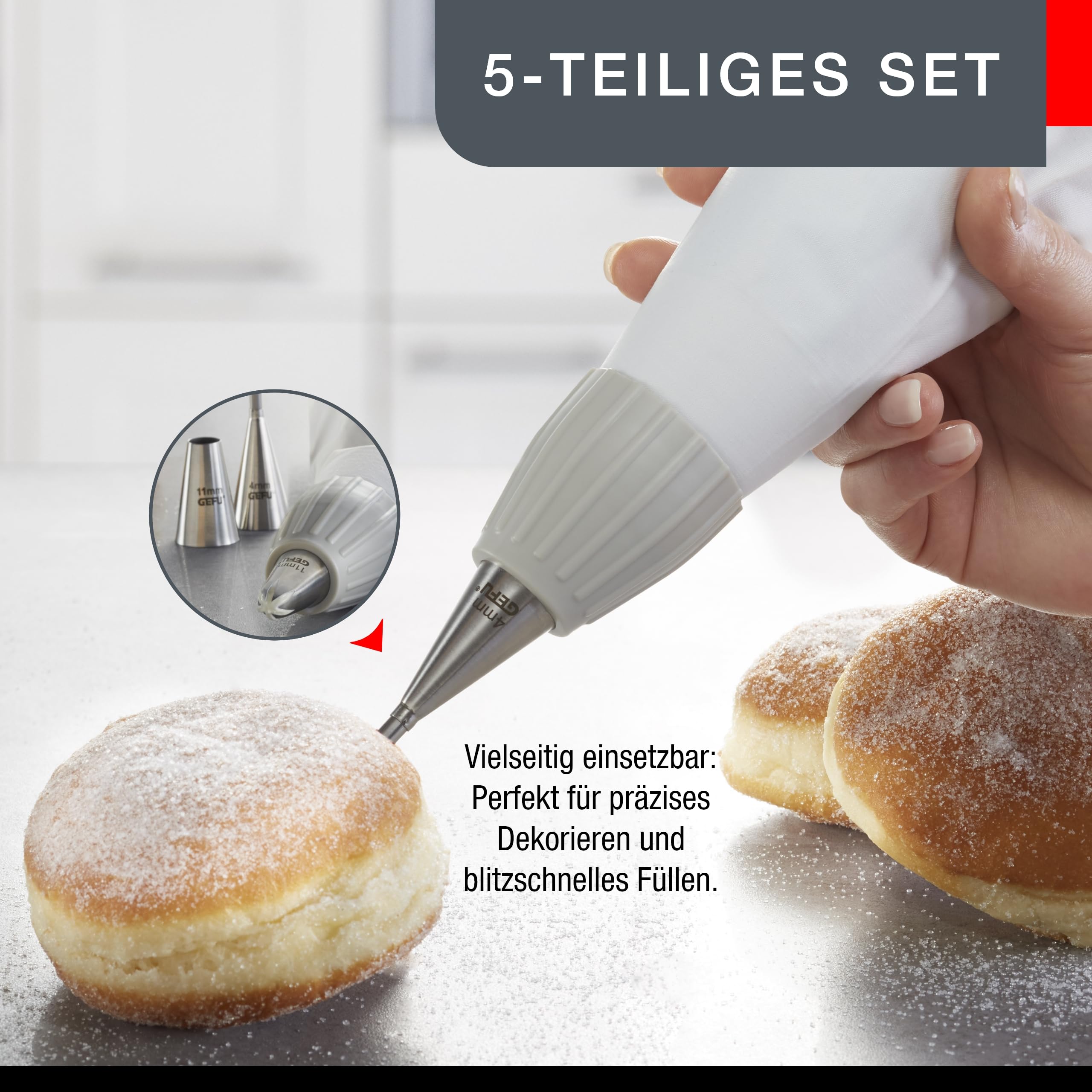 gefu-spritzbeutel-set-decore-5-tlg-mit-baumwollbeutel-adapter-und-3-edelstahlt-l image 3