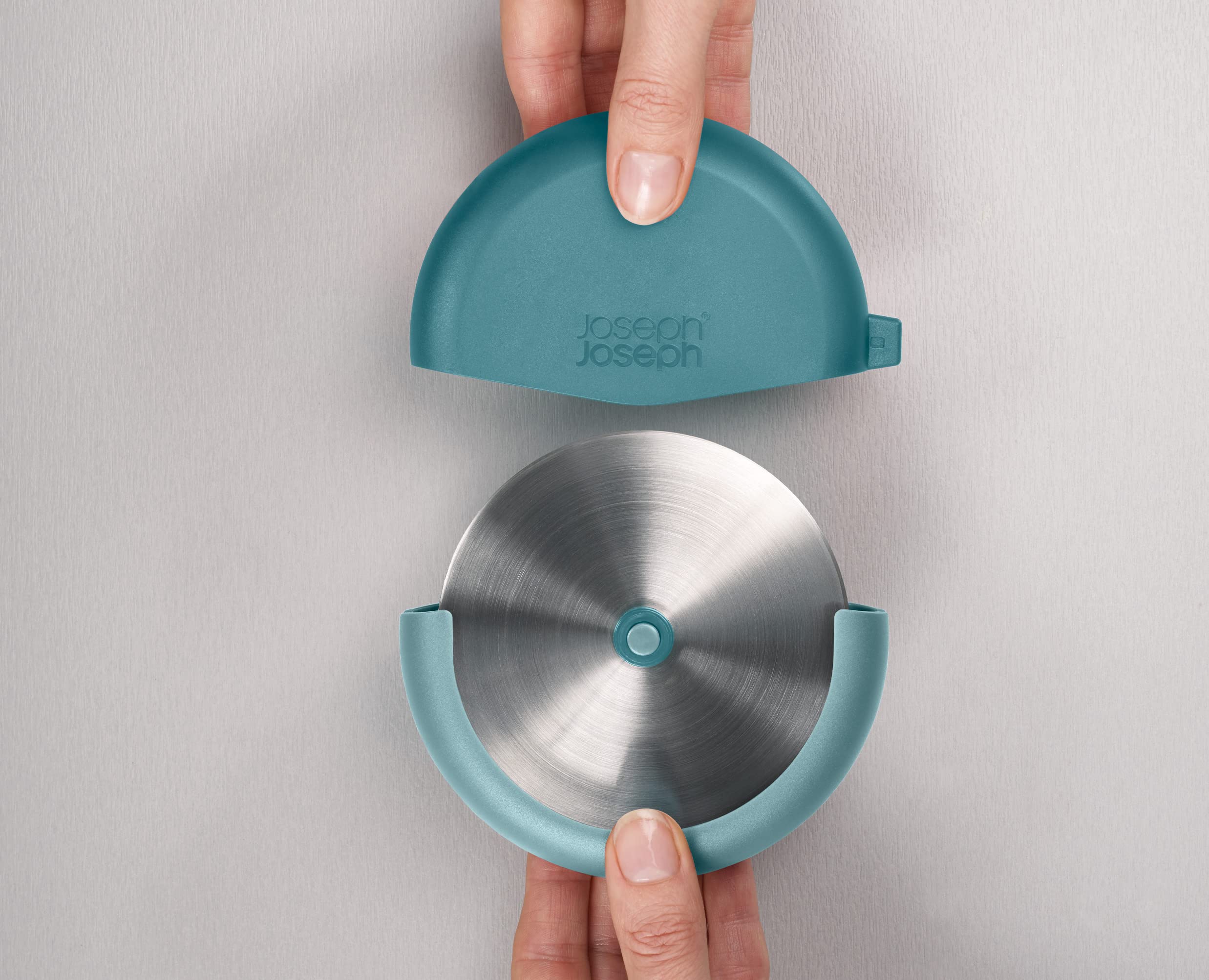 joseph-joseph-duo-pizzaschneider-mit-klingenschutz-kompaktes-schneiderad-teal image 3