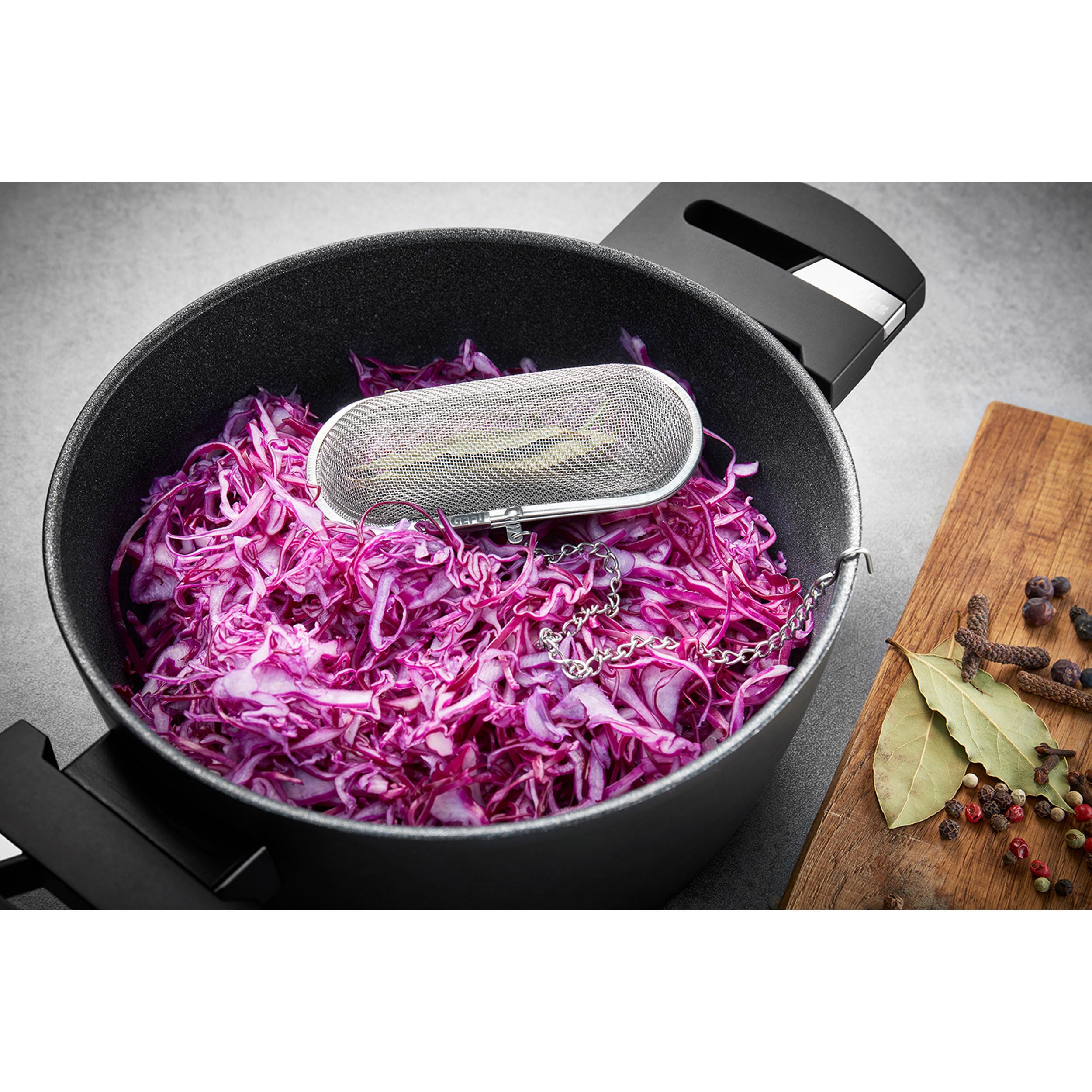 gefu-gew-rzsieb-infusio-extragro-mit-kette-f-r-gew-rze-und-kr-uter-teesieb-edels image 2