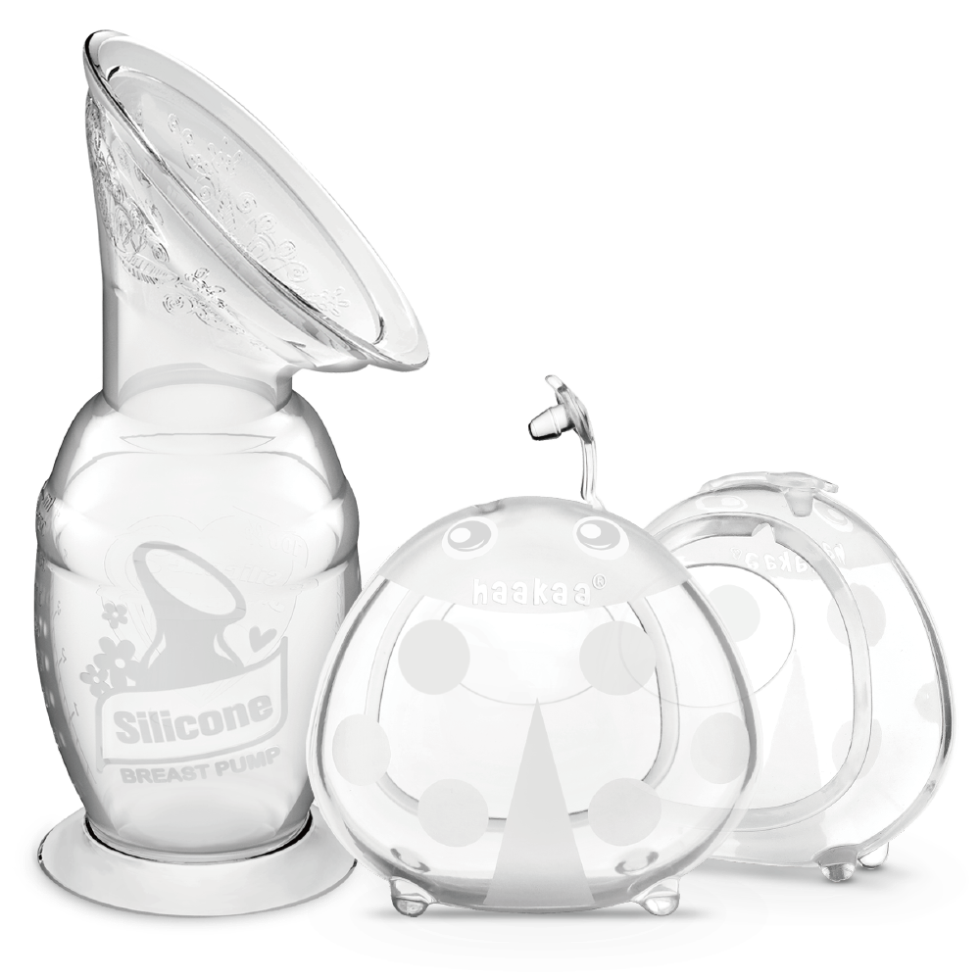 haakaa-ladybug-milchauffangbecher-und-silikonpumpe-set-100ml-pumpe-75ml-kollekto image 1