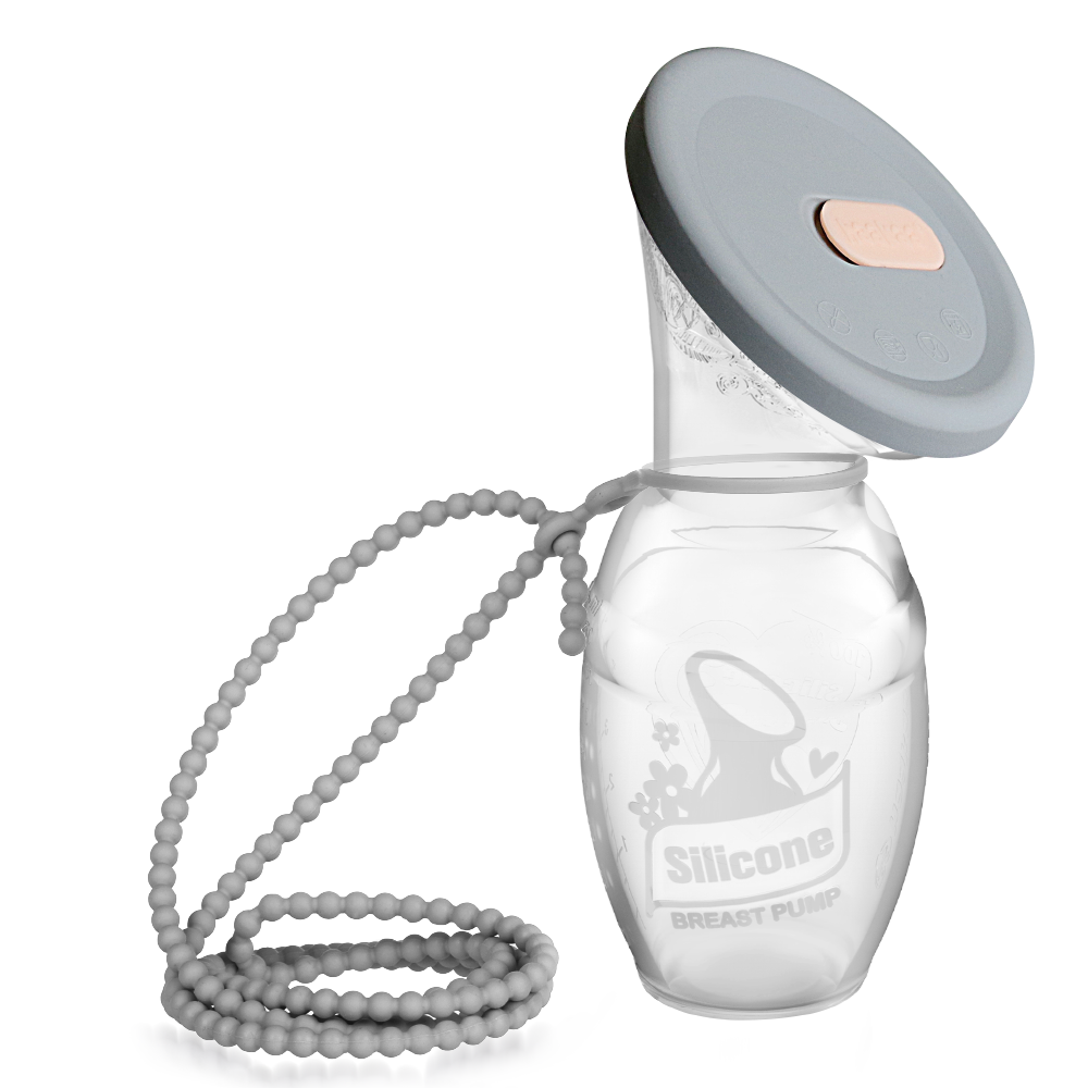 haakaa-silikon-milchpumpe-store-and-carry-set-suva-grey-100-ml image 1