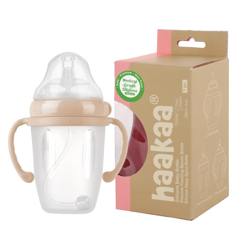 haakaa-generation-3-silicone-sippy-spout-bottle-250ml-auslaufsichere-trinklernfl image 2