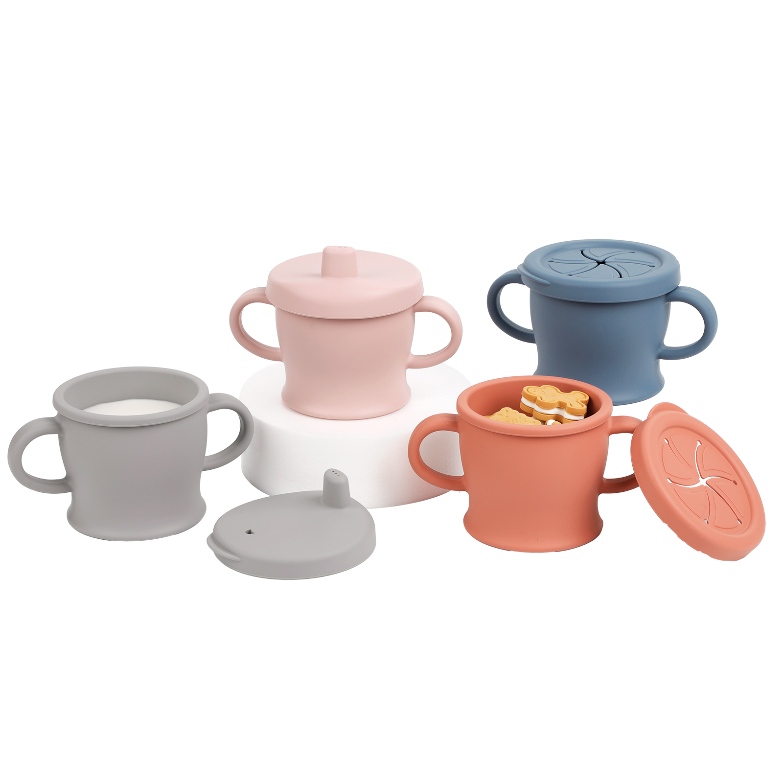 haakaa-silicone-sip-n-snack-cup-2-in-1-trinklernbecher-und-snackbecher image 1
