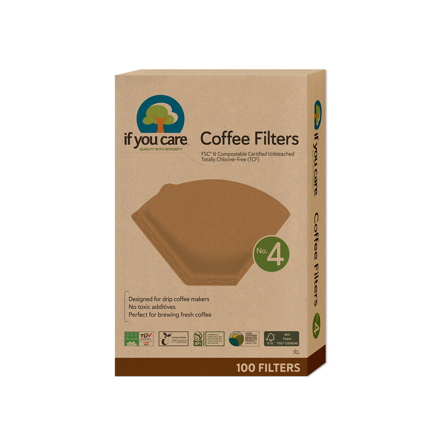 if-you-care-no-4-kaffeefilter-ungebleicht-tcf-mit-wellennaht-kompostierbar image 1