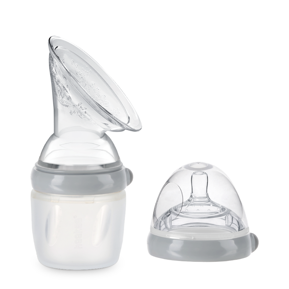 haakaa-generation-3-silikon-brustpumpe-mit-babyflaschenaufsatz-160ml-set image 1