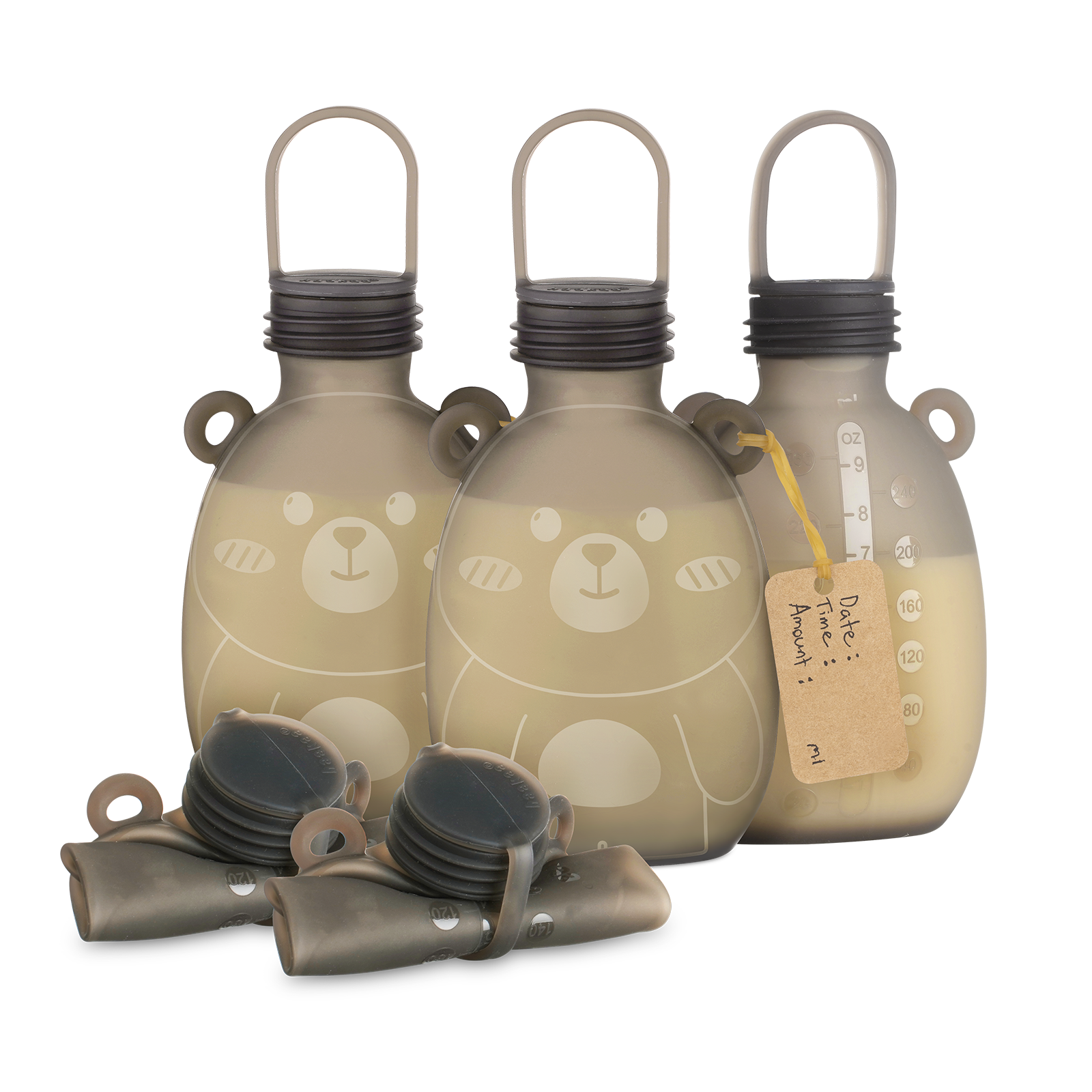 haakaa-happii-bear-silikon-milchaufbewahrungsbeutel-wiederverwendbar-260-ml image 1