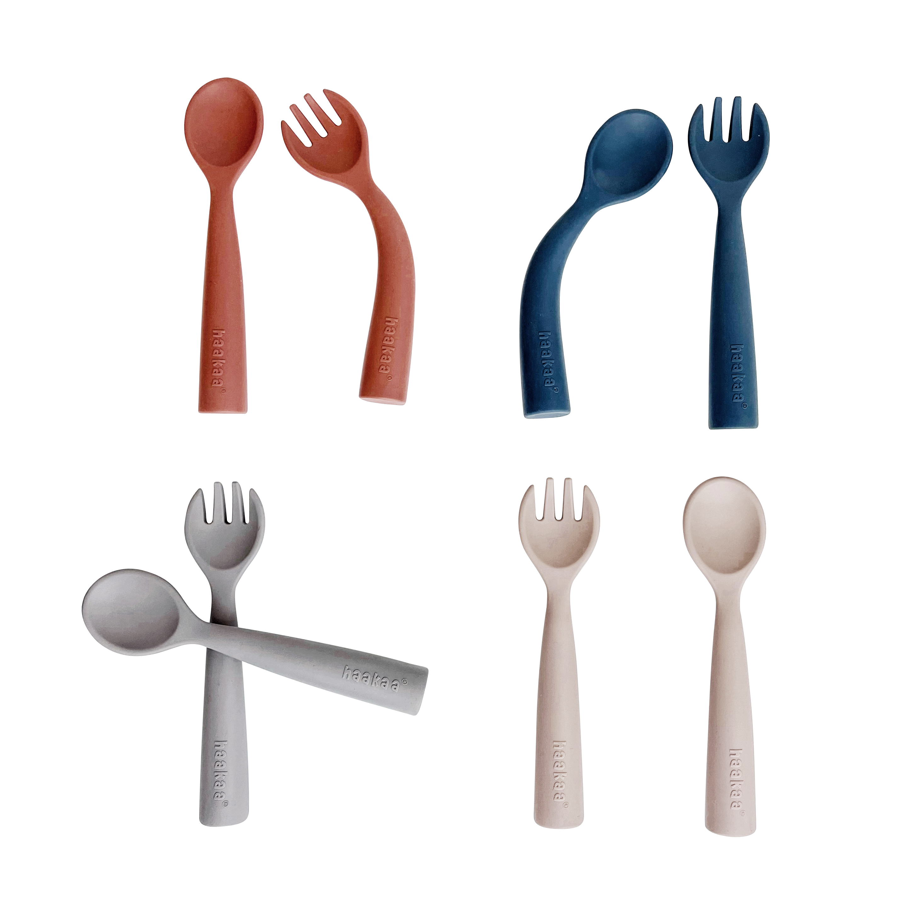 haakaa-biegbares-silikon-besteck-set-flexibles-l-ffel-und-gabel-set-f-r-babys image 1